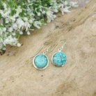 Hepburn and Hughes Turquoise Earrings | Round Stones with Ear Wire |  Sterling Silver