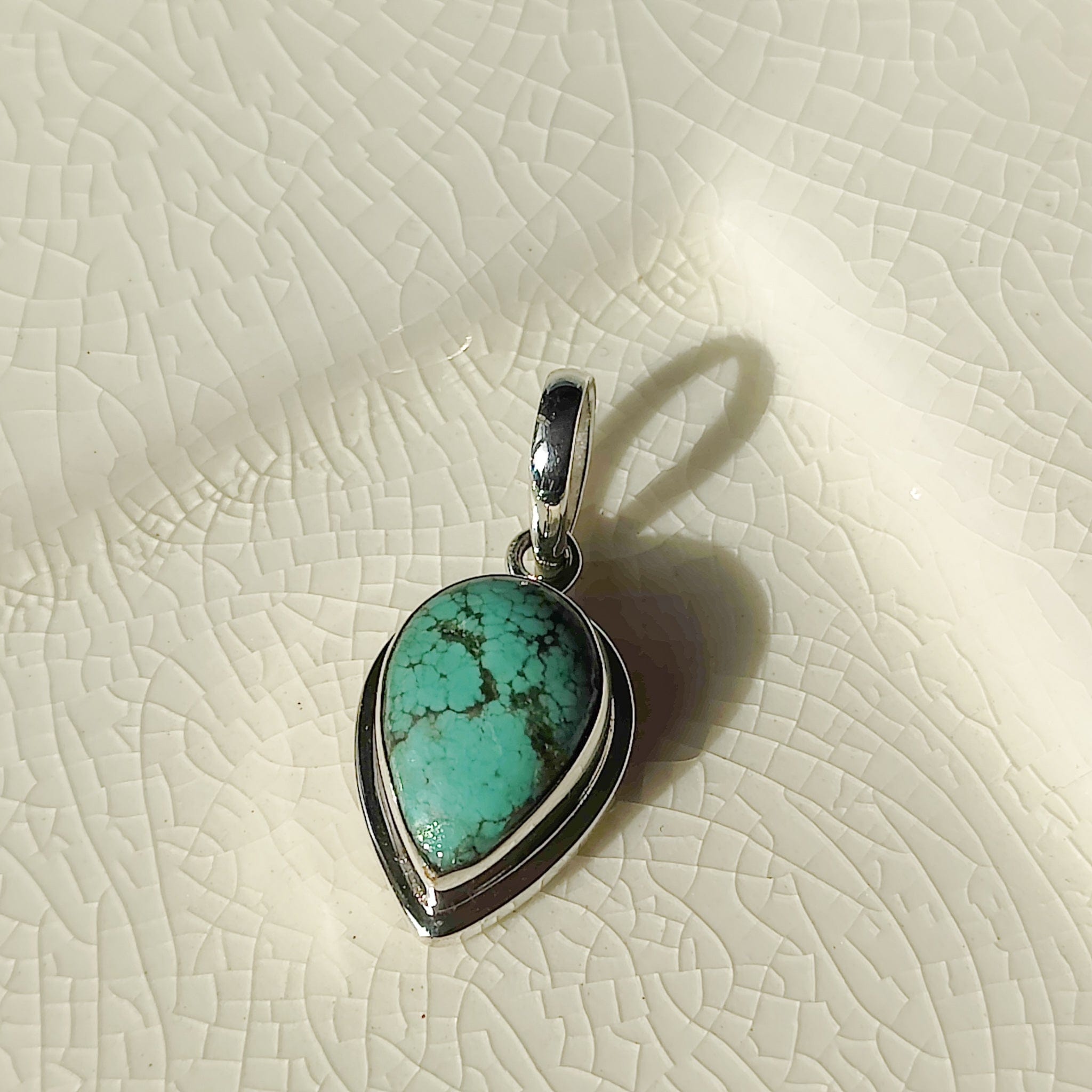 Hepburn and Hughes Turquoise Pendant | 15mm Teardrop | Birthstone Gift | Sterling Silver