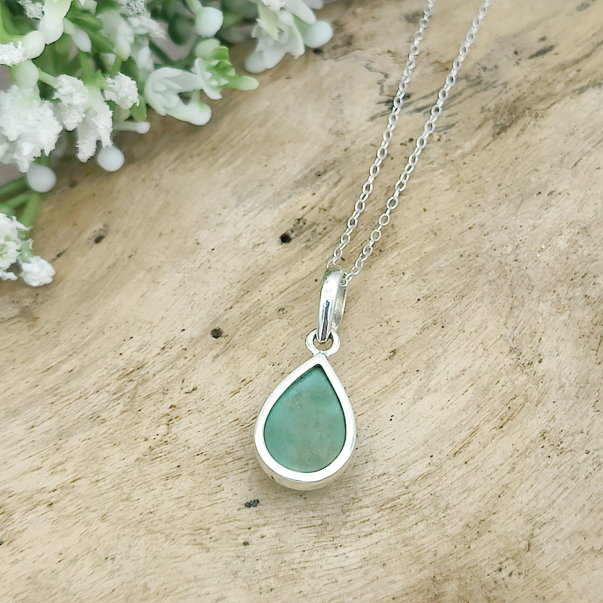 Hepburn and Hughes Turquoise Pendant | 15mm Teardrop | Birthstone Gift | Sterling Silver