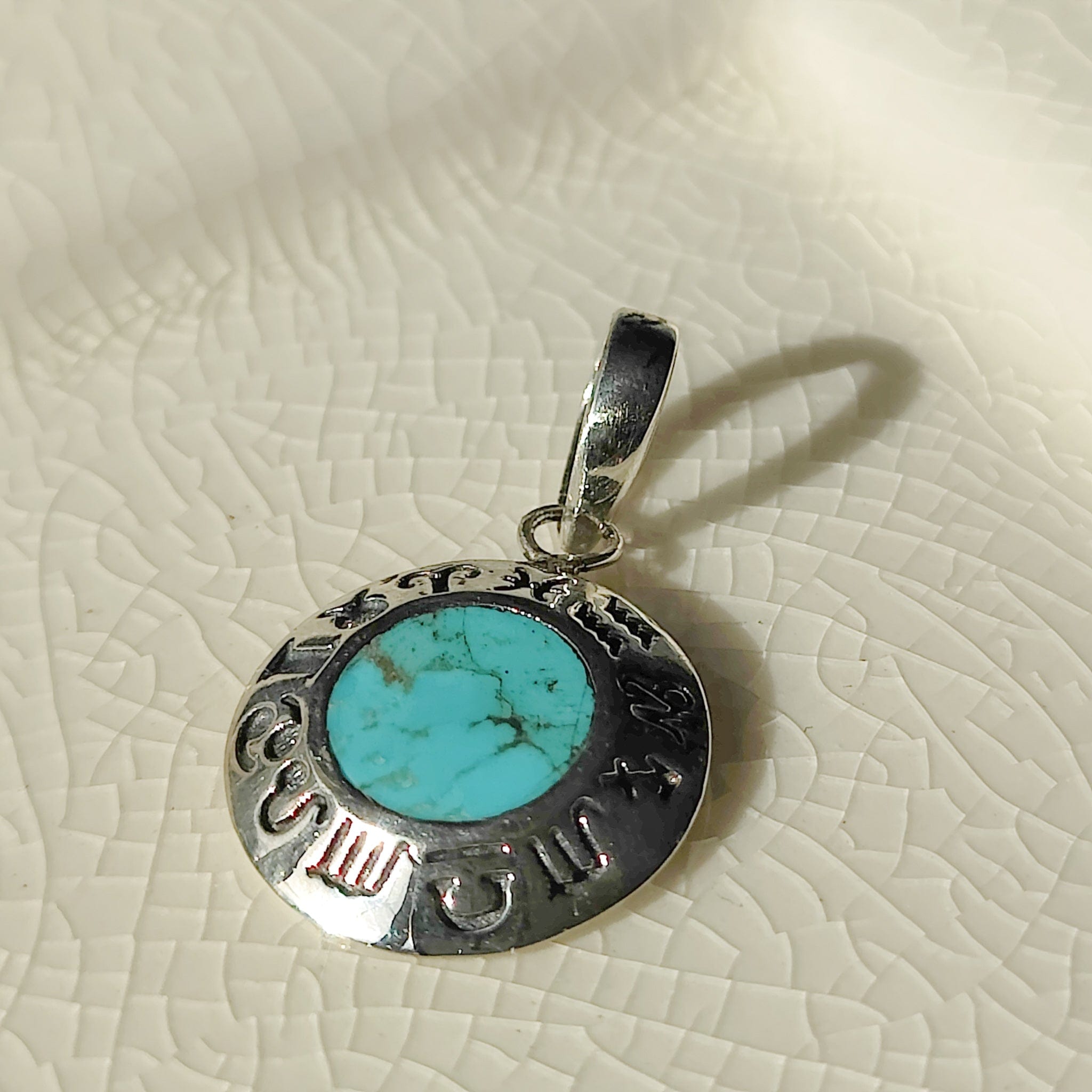 Hepburn and Hughes Turquoise Pendant | Circular Zodiac Necklace | Sterling Silver