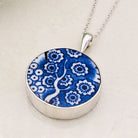 Hepburn and Hughes Upcycled Minton Pottery  | Small Circular Pendant | Sterling Silver