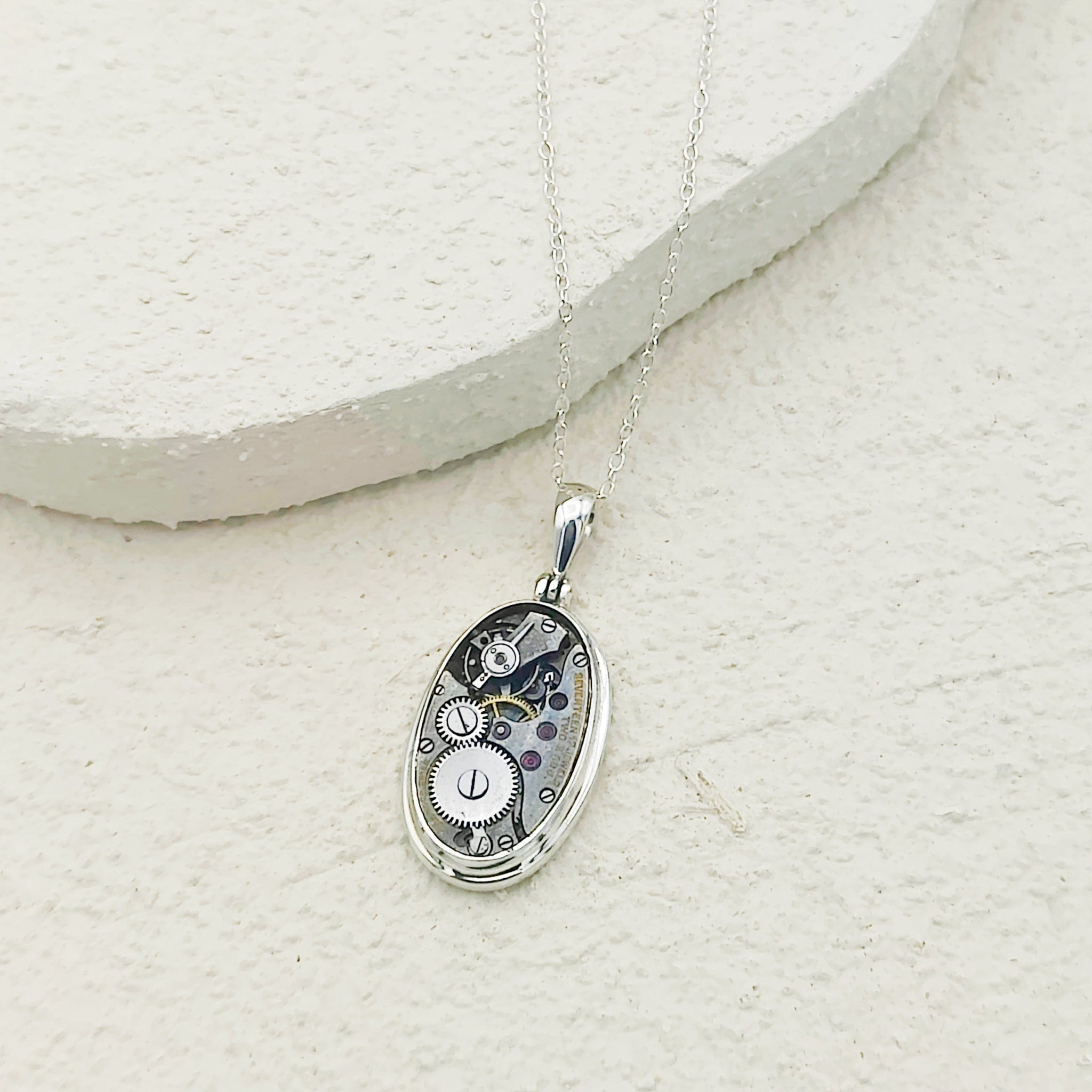 Hepburn & Hughes Vintage Watch Movement Pendant | Sterling Silver