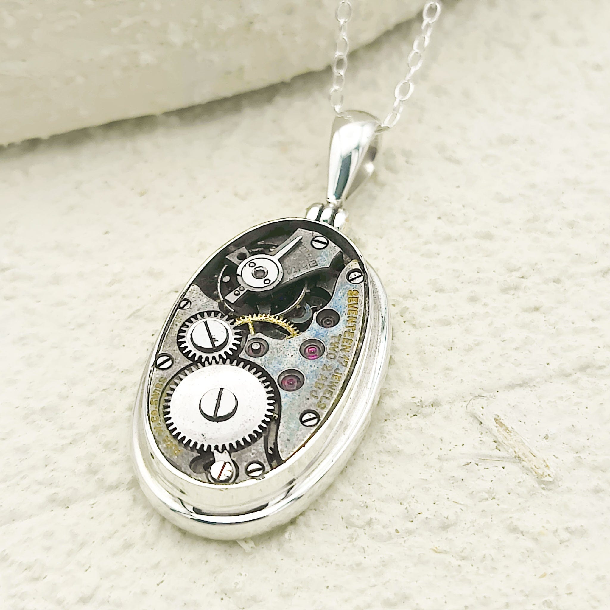 Hepburn & Hughes Vintage Watch Movement Pendant | Sterling Silver