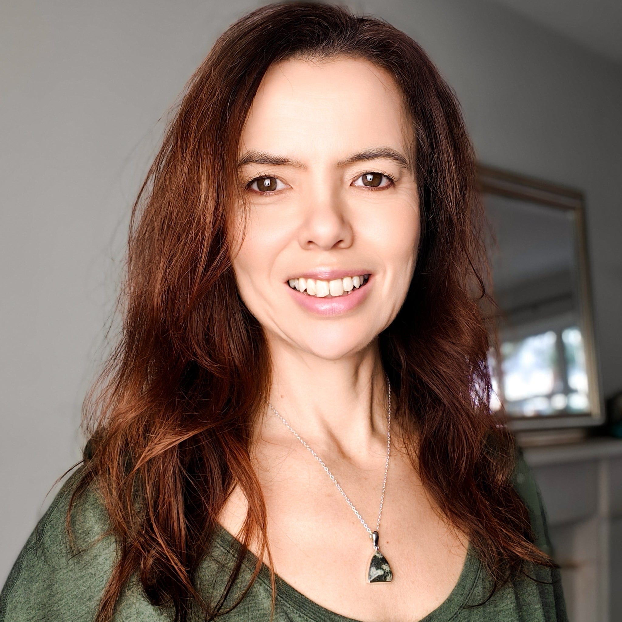 Hepburn and Hughes Welsh Preseli Bluestone Necklace | Stonehenge Spiritual Gift | Sterling Silver