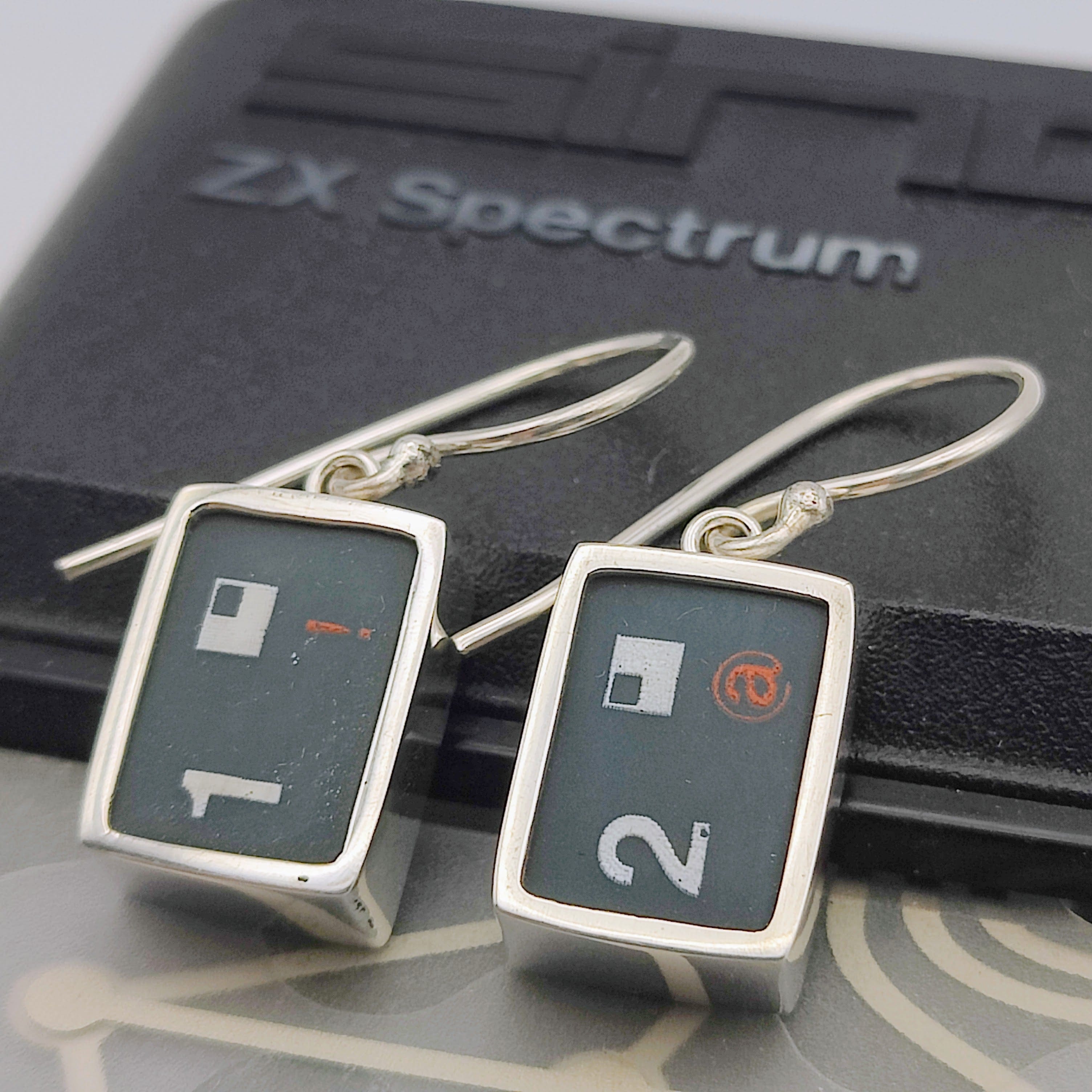 Hepburn and Hughes ZX Spectrum Keyboard Earrings | Numbers | Computer Gift | Sterling Silver