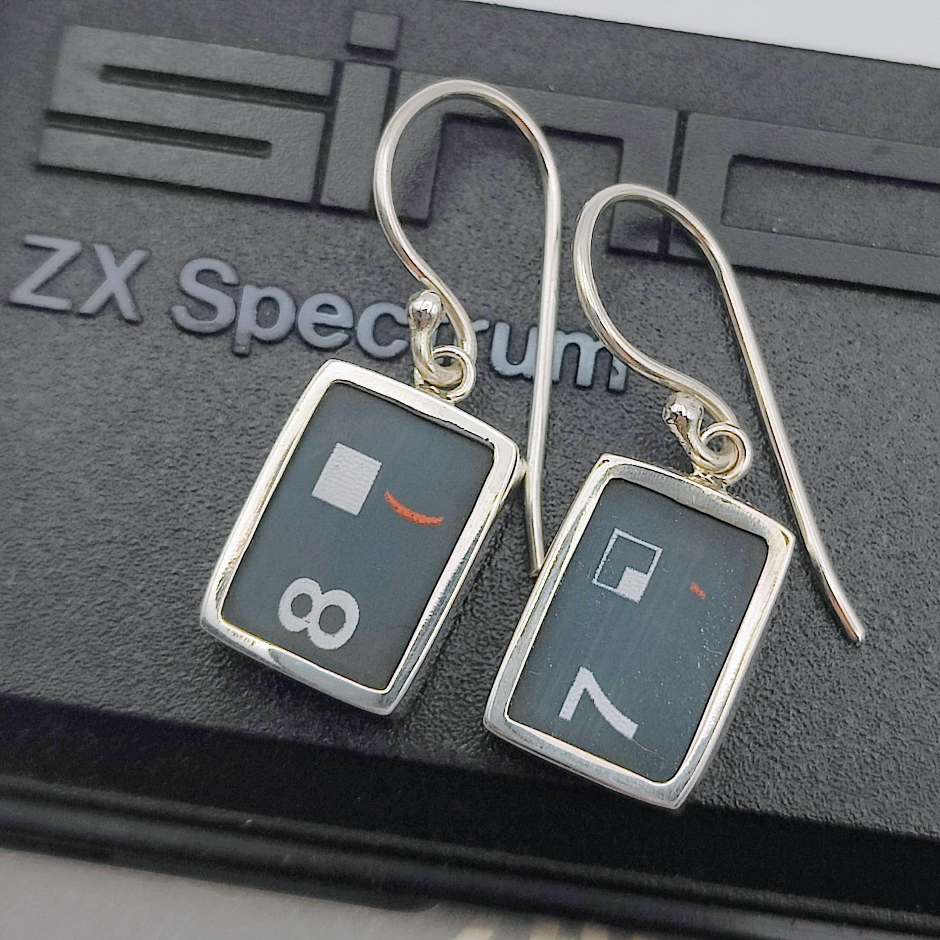Hepburn and Hughes ZX Spectrum Keyboard Earrings | Numbers | Computer Gift | Sterling Silver