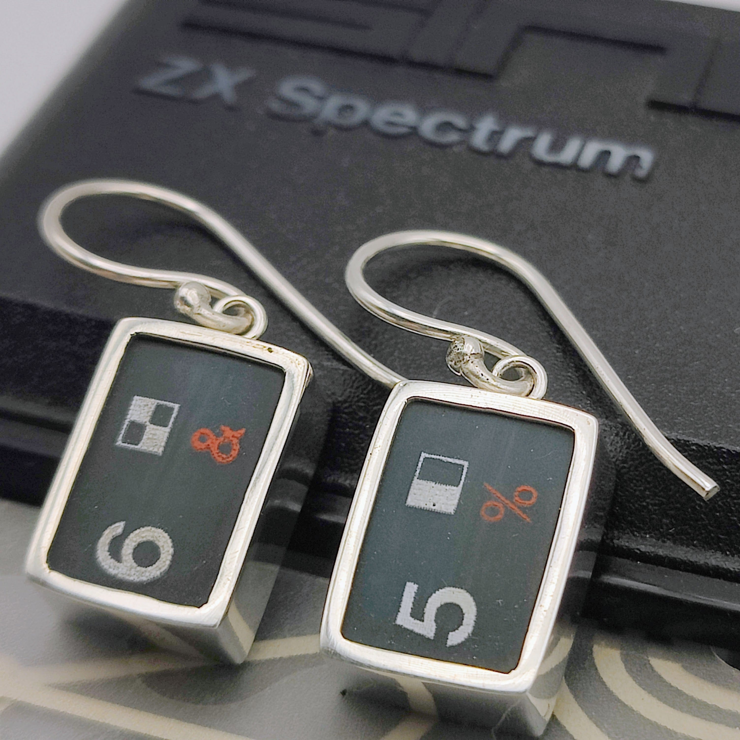 Hepburn and Hughes ZX Spectrum Keyboard Earrings | Numbers | Computer Gift | Sterling Silver