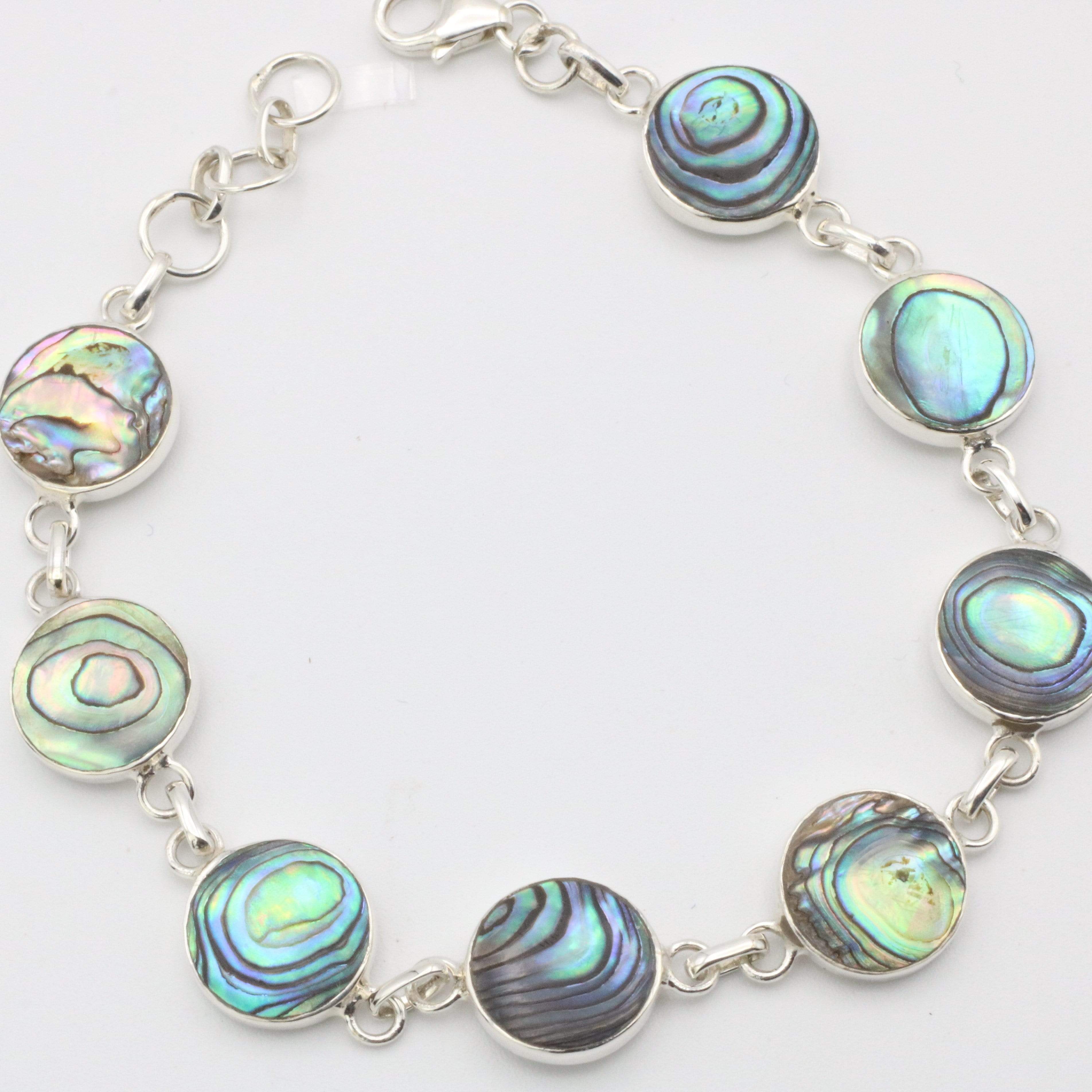 Hepburn and Hughes Abalone Shell Bracelet | Eight Circles | Sterling Silver