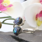 Hepburn and Hughes Abalone Shell Ring | Double Teardrop | Sterling Silver