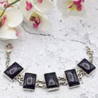 Hepburn and Hughes Amethyst Bracelet Large rectangles x 5 in Sterling Silver