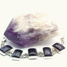 Hepburn and Hughes Amethyst Bracelet Large rectangles x 5 in Sterling Silver