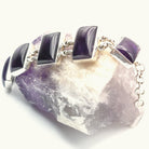 Hepburn and Hughes Amethyst Bracelet Large rectangles x 5 in Sterling Silver