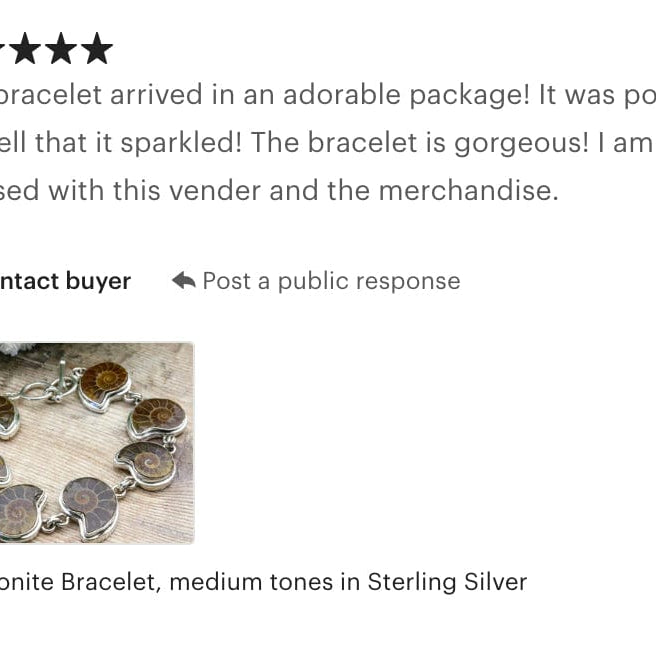 Hepburn and Hughes Ammonite Bracelet, medium tones in Sterling Silver