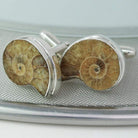 Hepburn and Hughes Ammonite Cufflinks in Sterling Silver