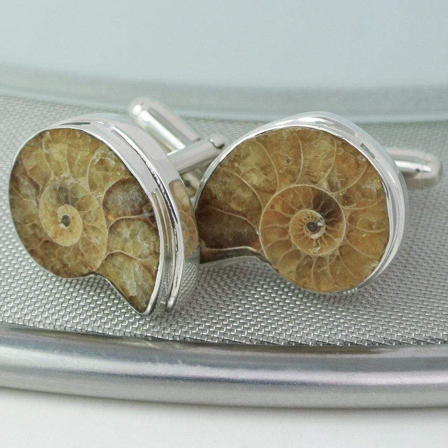 Hepburn and Hughes Ammonite Cufflinks in Sterling Silver