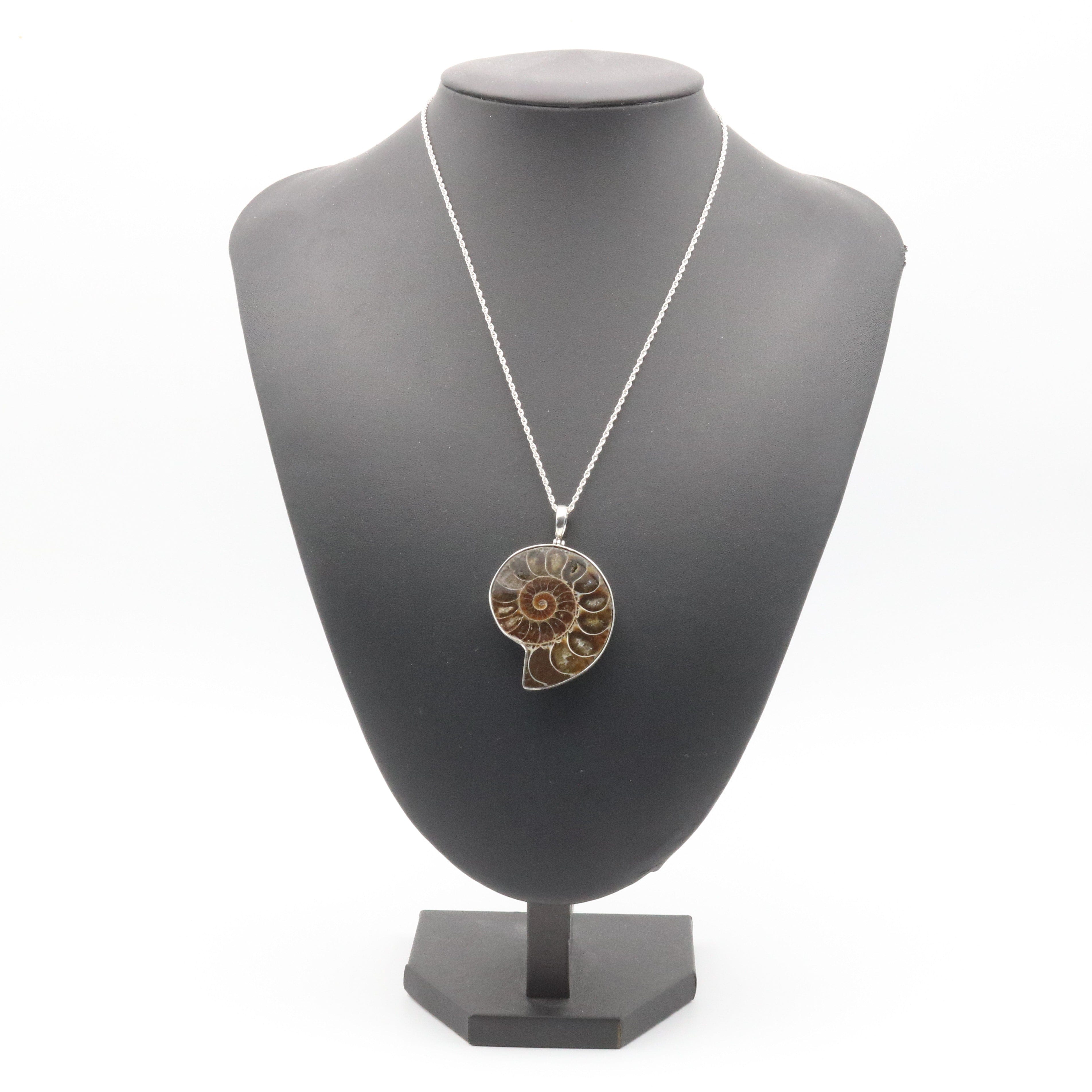 Hepburn and Hughes Ammonite Pendant, Medium Madagascan in Sterling Silver