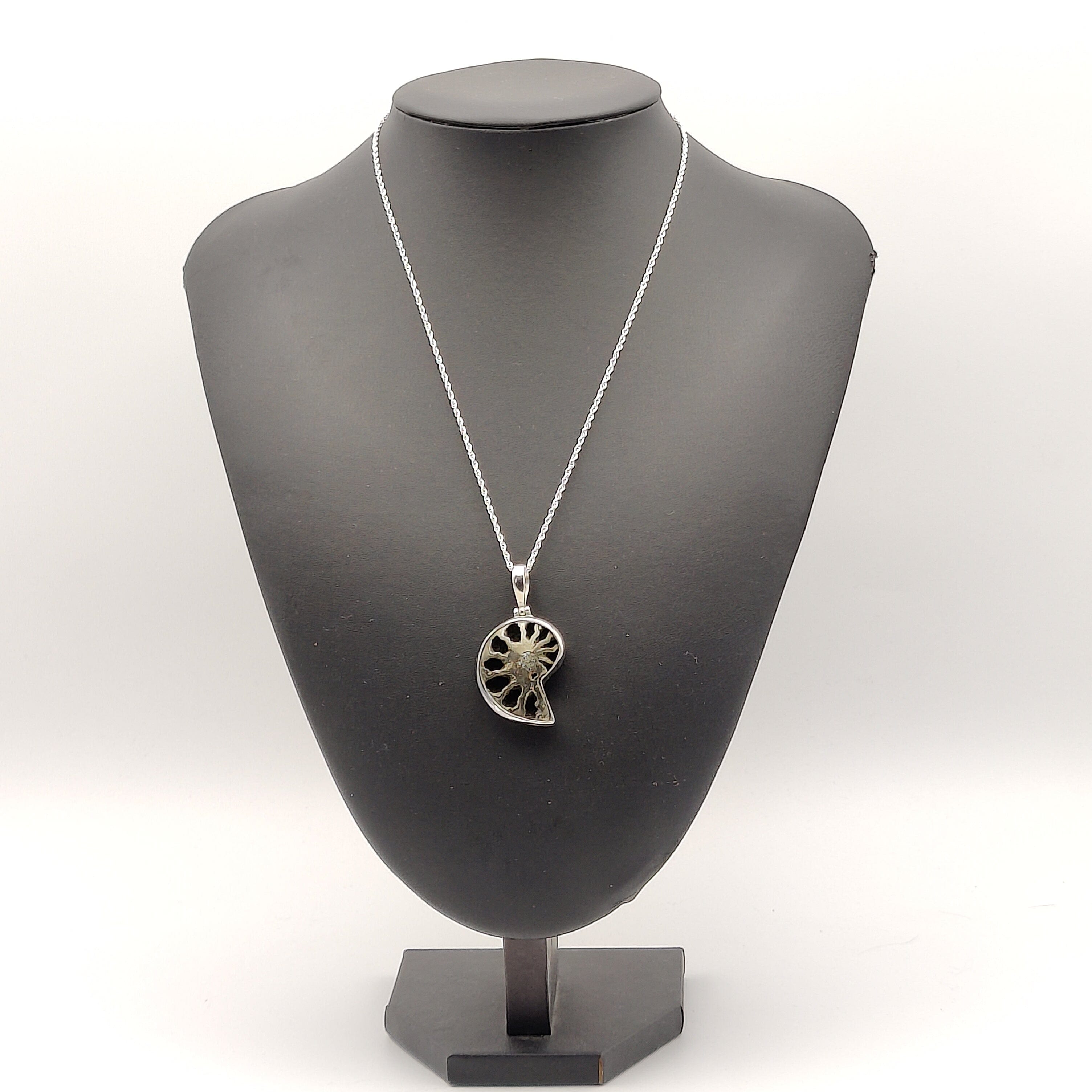 Hepburn and Hughes Ammonite Pendant | Pyrite | Sterling Silver