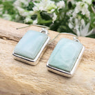 Hepburn and Hughes Aquamarine Earrings | Rectangular | March Birthstone | Sterling Silver