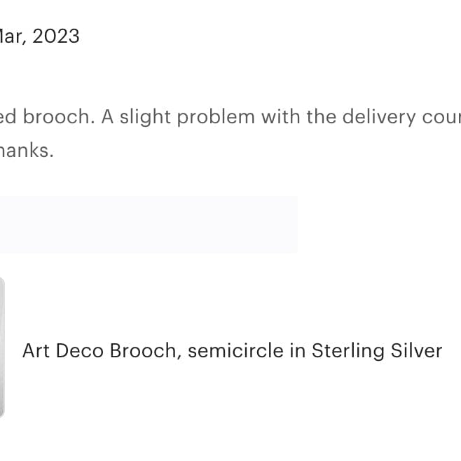 Hepburn & Hughes Art Deco Brooch | Sterling Silver | Hepburn & Hughes