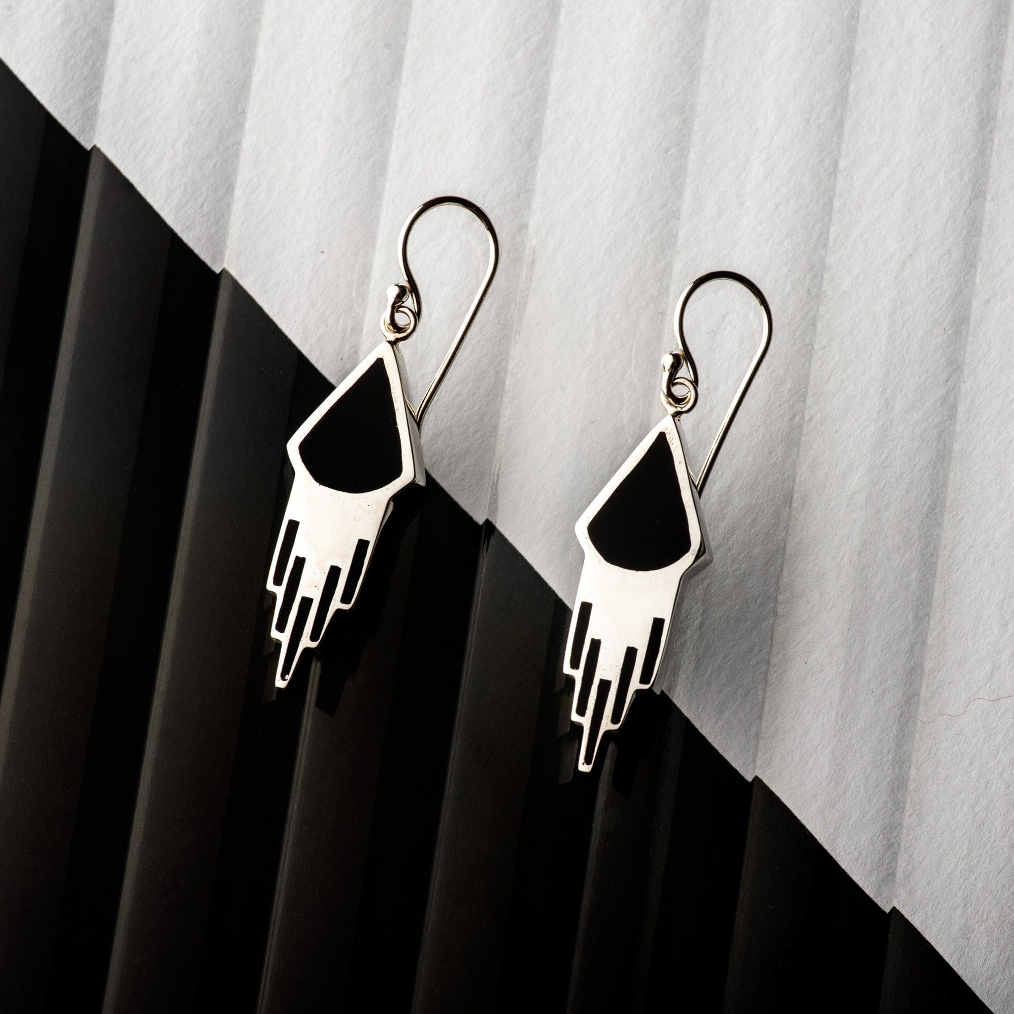 Hepburn and Hughes Art Deco Earrings, in Sterling Silver