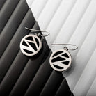 Hepburn and Hughes Art Deco Earrings, small circle in Sterling Silver
