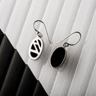 Hepburn and Hughes Art Deco Earrings, small oval in Sterling Silver