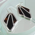 Hepburn and Hughes Art Deco Earrings, Tortoiseshell in Sterling Silver