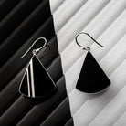 Hepburn and Hughes Art Deco Earrings, triangle in Sterling Silver