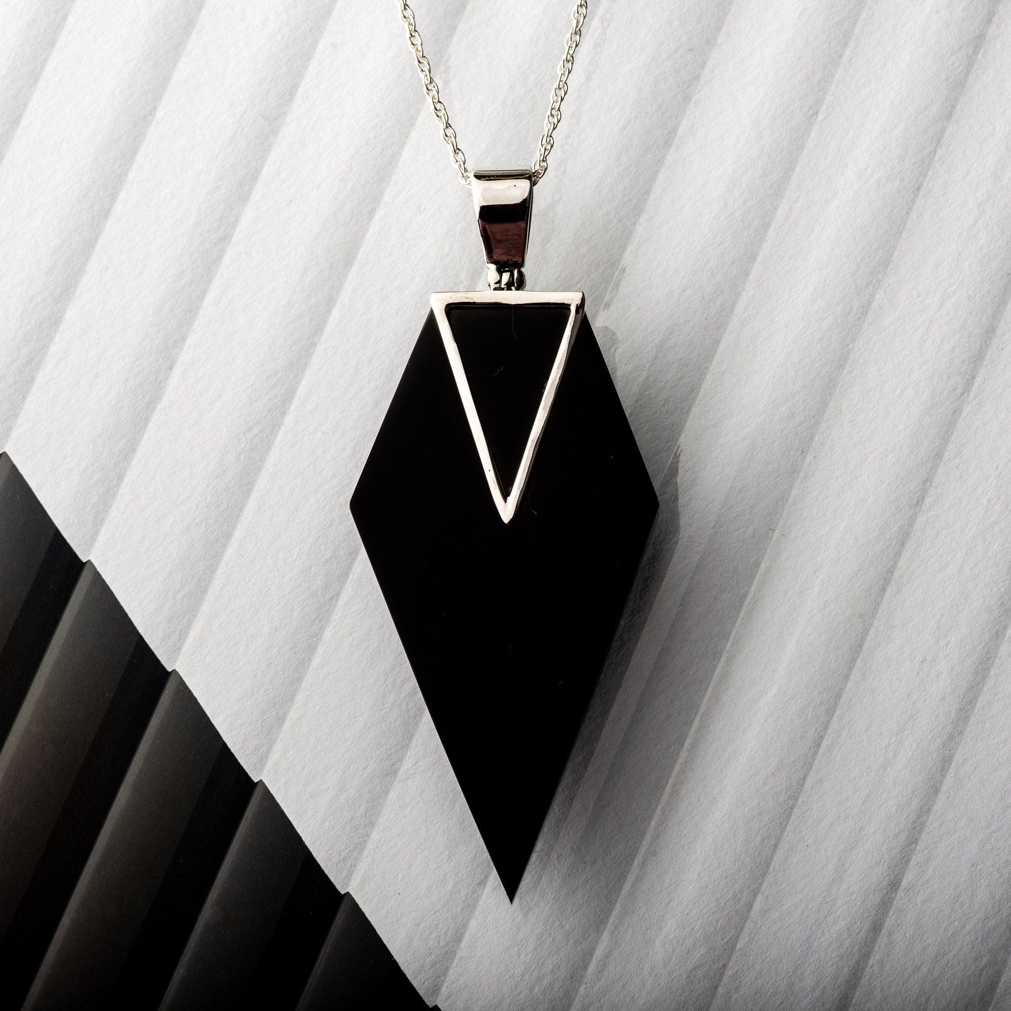Hepburn and Hughes Art Deco Pendant and Earrings set, in Sterling Silver