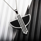 Hepburn and Hughes Art Deco Pendant and Earrings set, in Sterling Silver