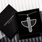 Hepburn and Hughes Art Deco Pendant and Earrings set, in Sterling Silver