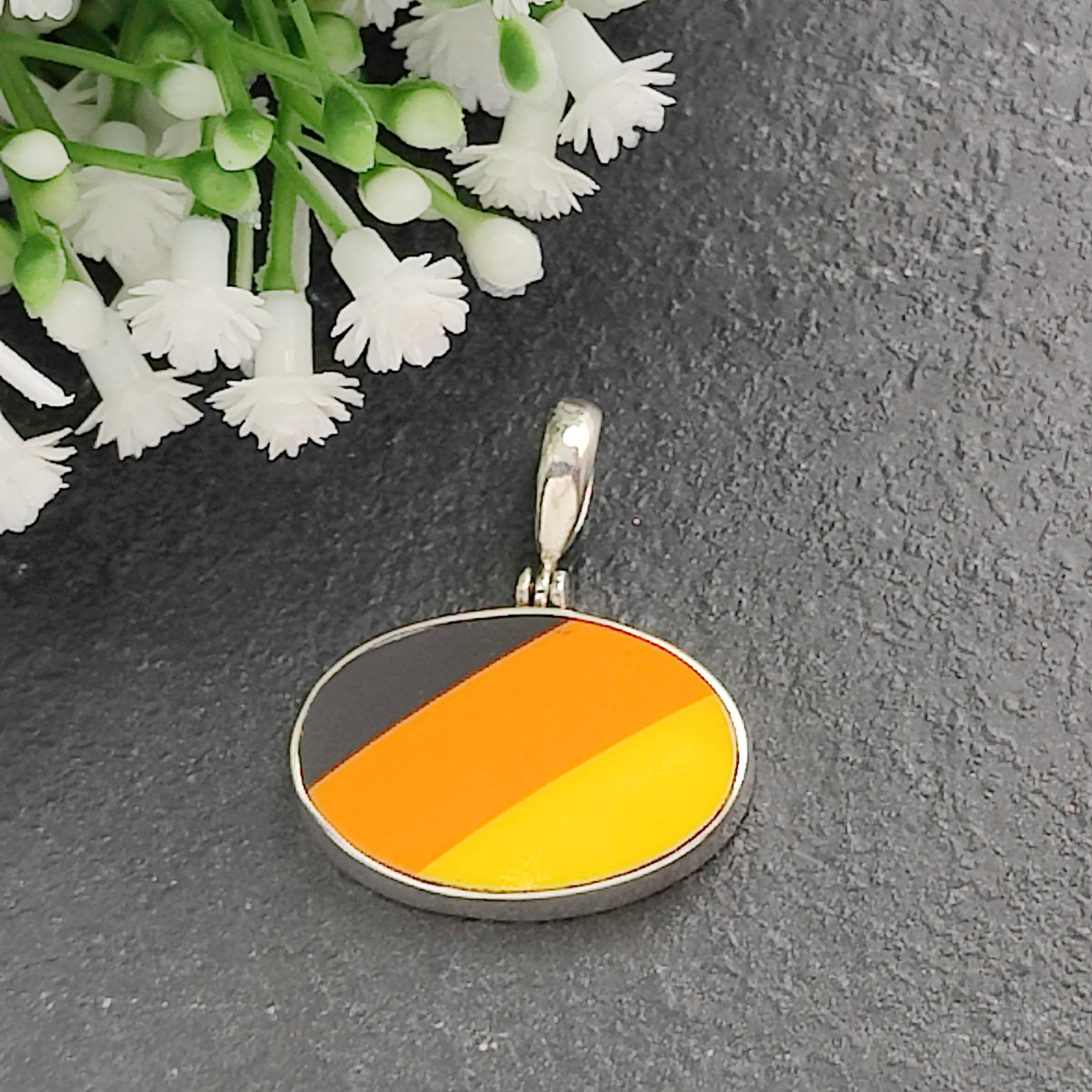 Hepburn and Hughes Art Deco pendant | Clarice Cliff necklace | circle | sterling silver | five options