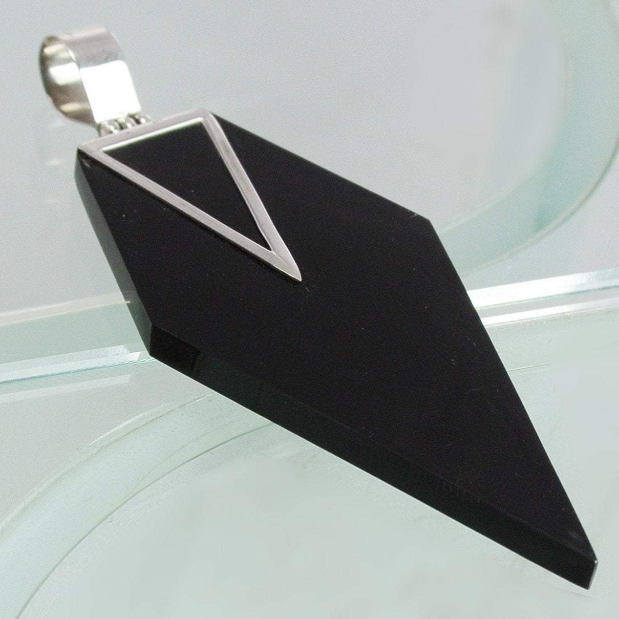 Hepburn and Hughes Art Deco Pendant, Diamond in Sterling Silver