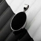 Hepburn and Hughes Art Deco Pendant, small oval in Sterling Silver