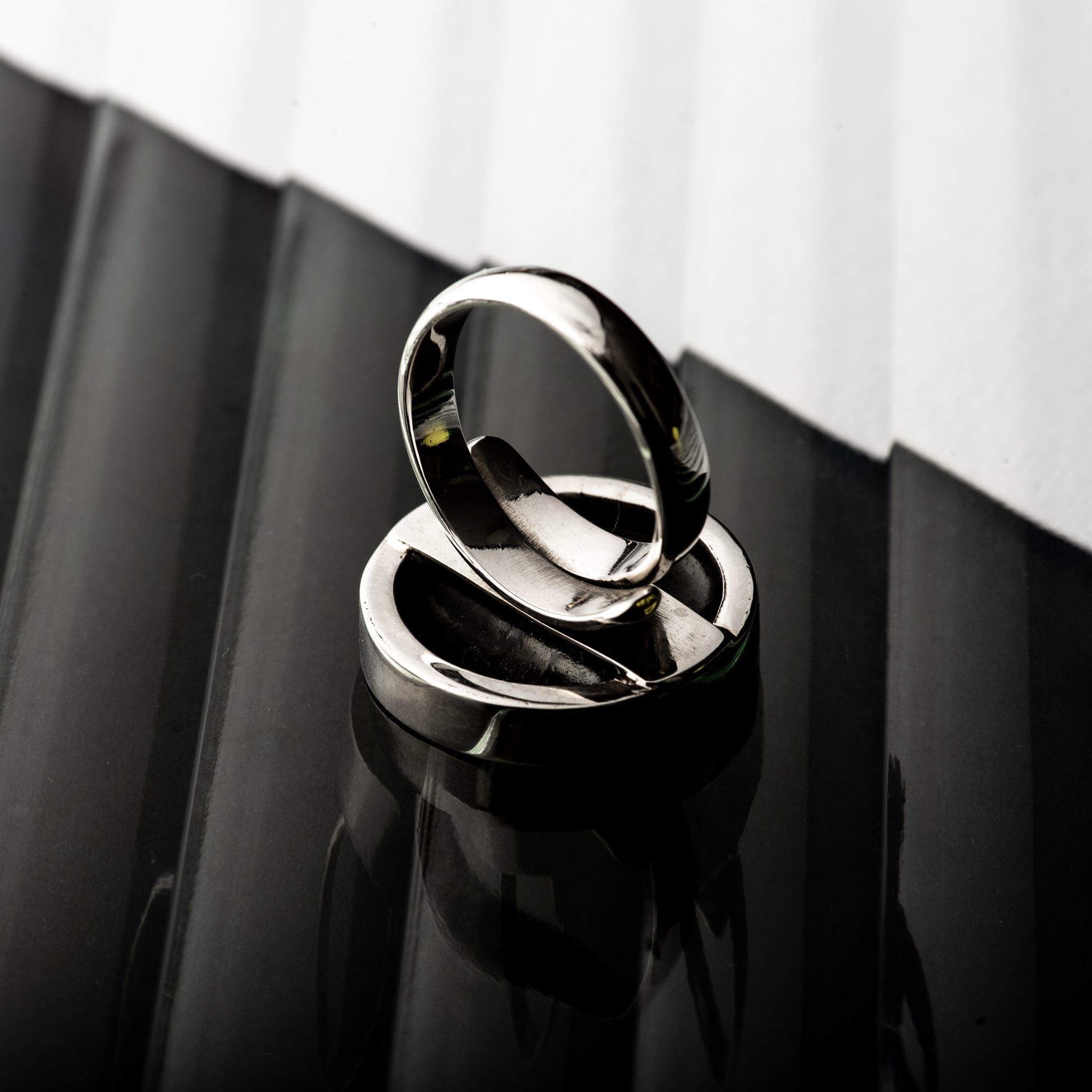 Hepburn and Hughes Art Deco Ring, circle in Sterling Silver