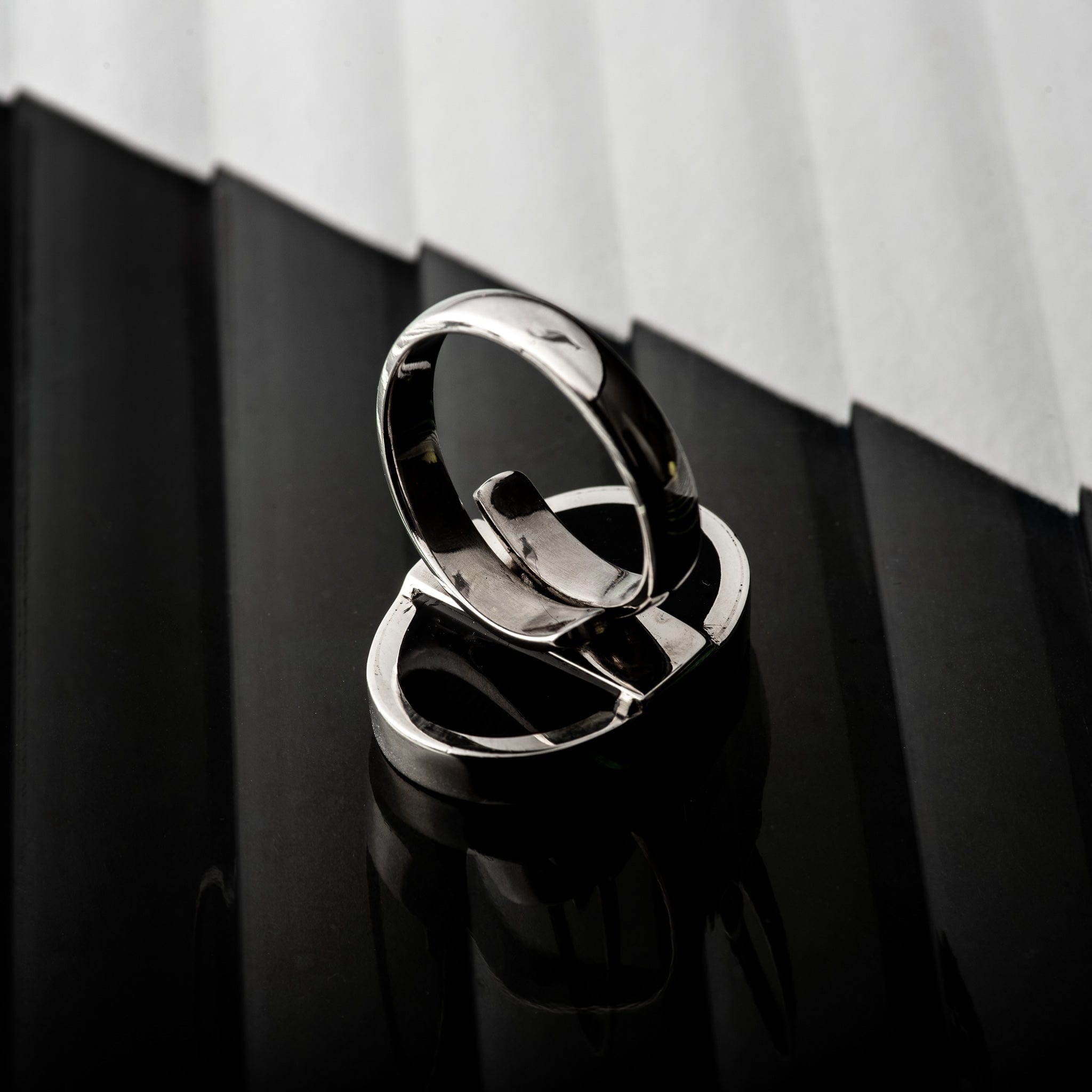 Hepburn and Hughes Art Deco Ring, oval in Sterling Silver