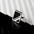 Hepburn and Hughes Art Deco Ring, rectangle in Sterling Silver