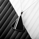 Hepburn and Hughes Art Deco Triangular Pendant and Earrings Set, in Sterling Silver