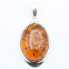 Hepburn and Hughes Baltic Amber Pendant, Oval in Sterling Silver