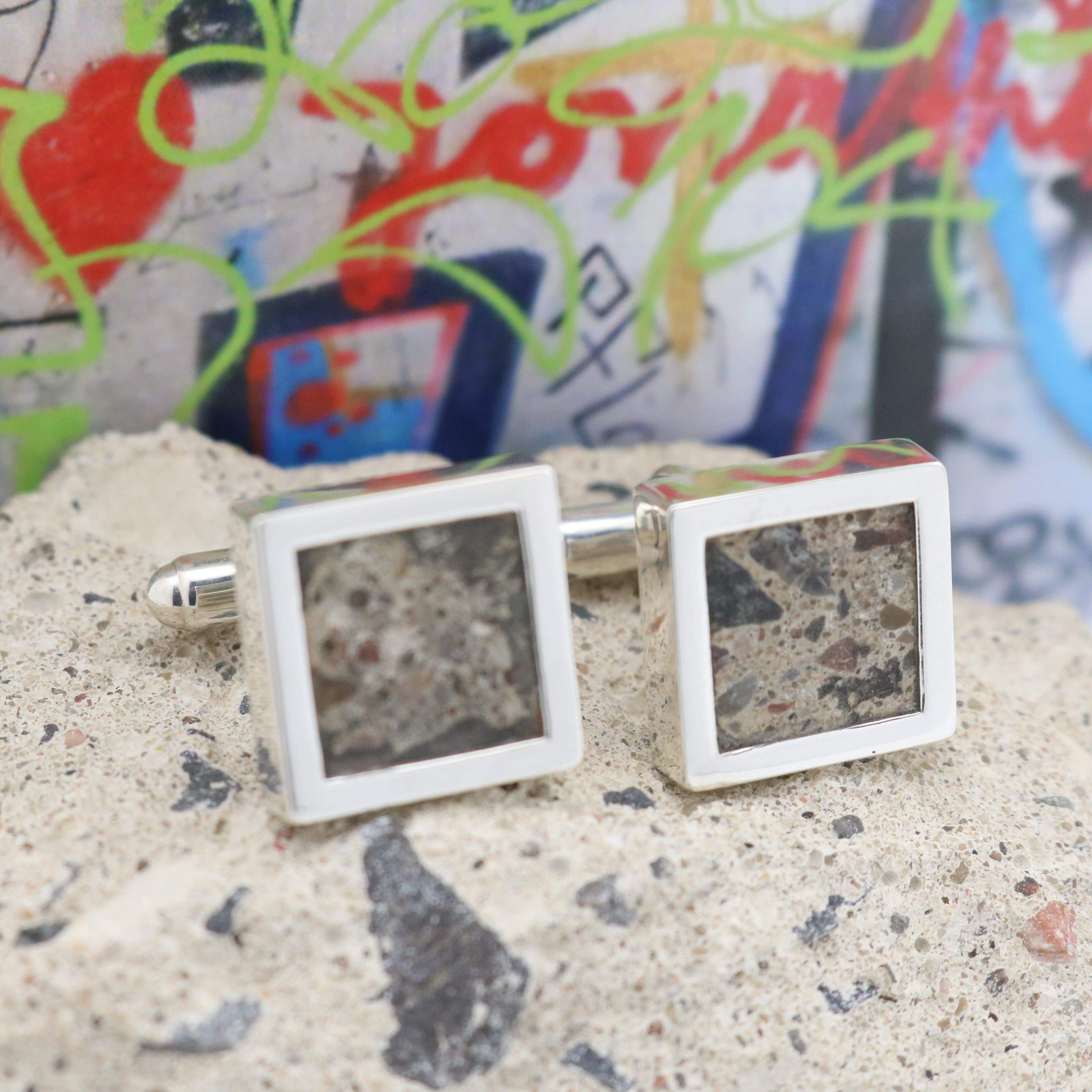Hepburn and Hughes Berlin Wall Cufflinks in Sterling Silver