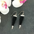 Hepburn and Hughes Black Onyx Earrings | Pointed Prism | Sterling Silver
