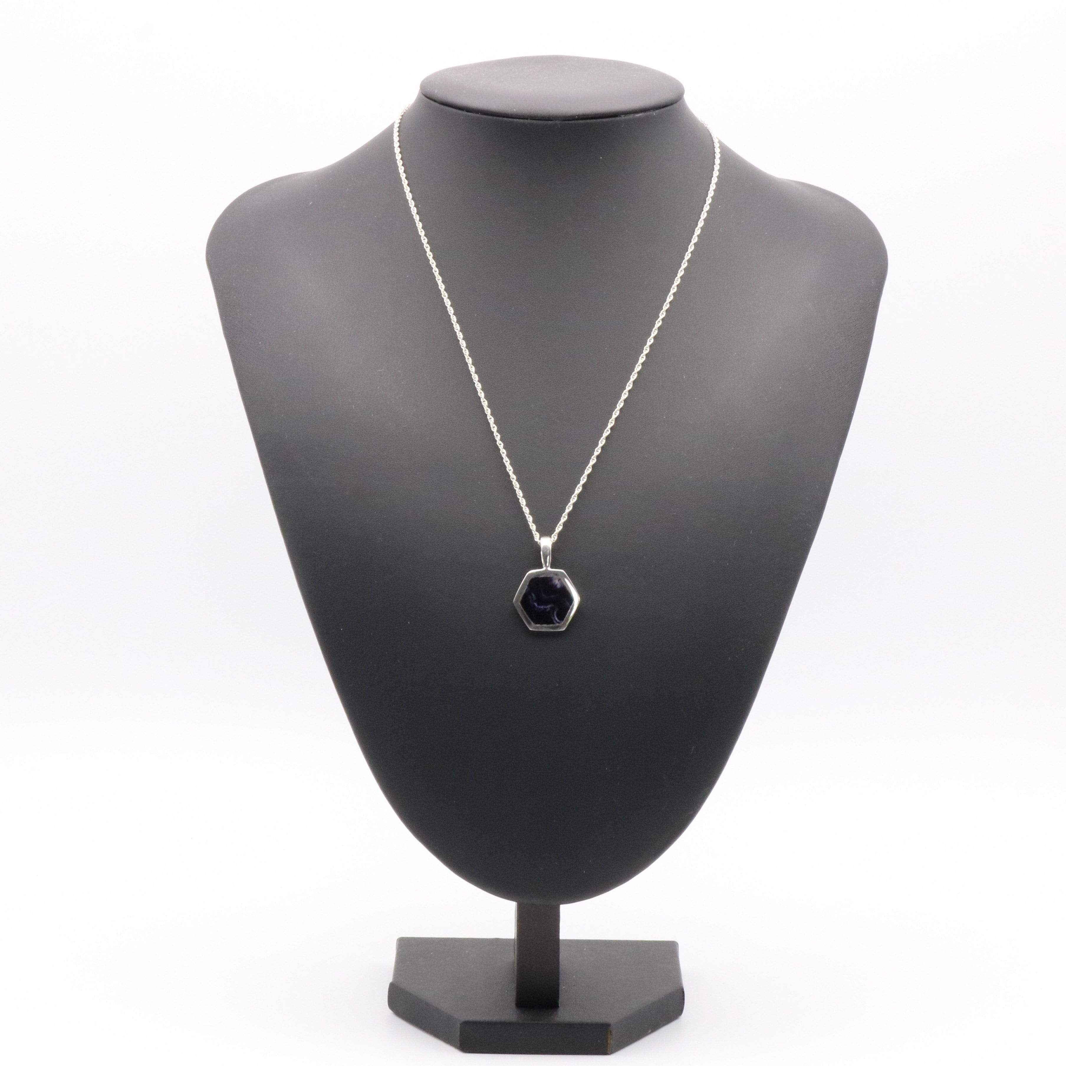 Hepburn and Hughes Blue John Pendant | Hexagon | Sterling Silver