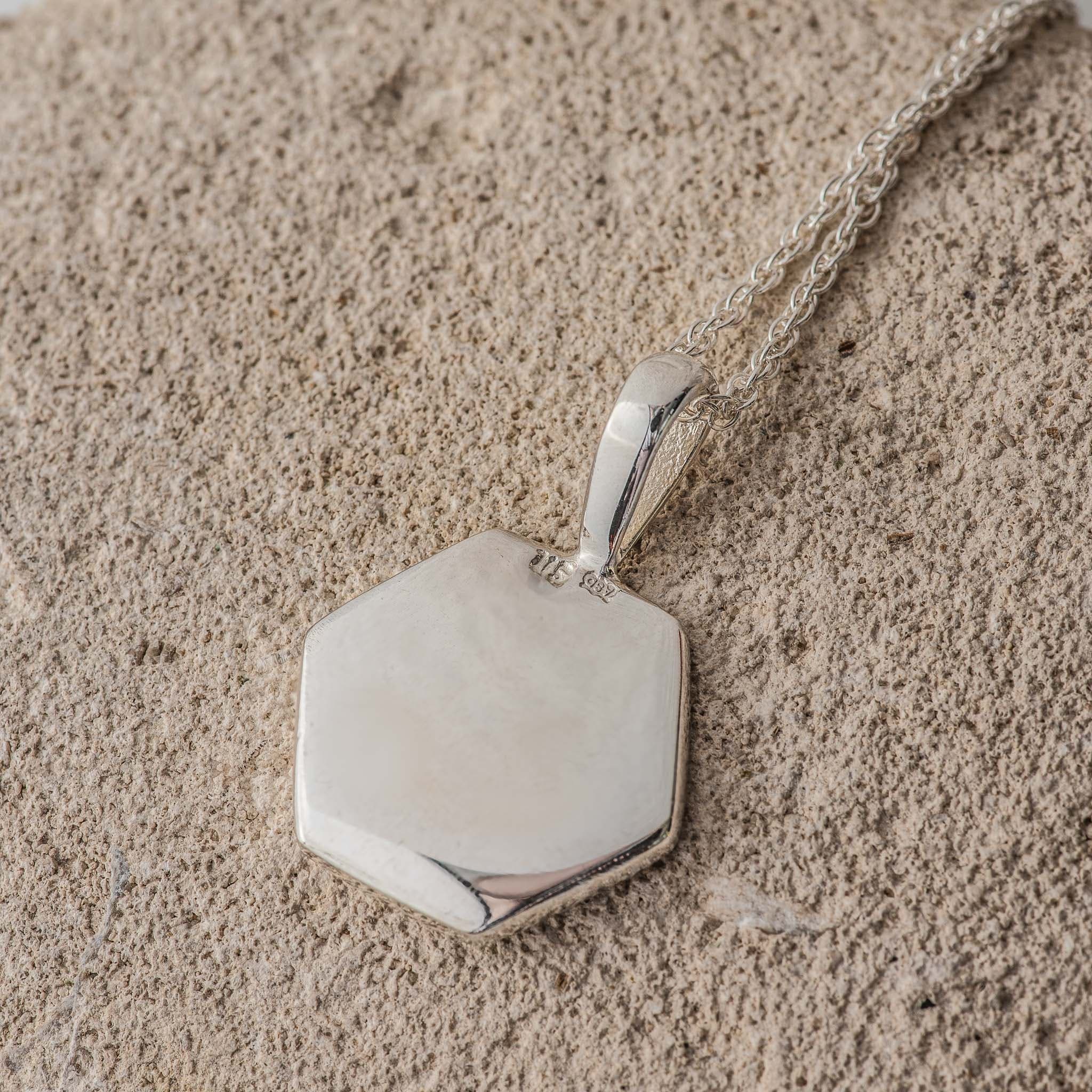 Hepburn and Hughes Blue John Pendant | Hexagon | Sterling Silver