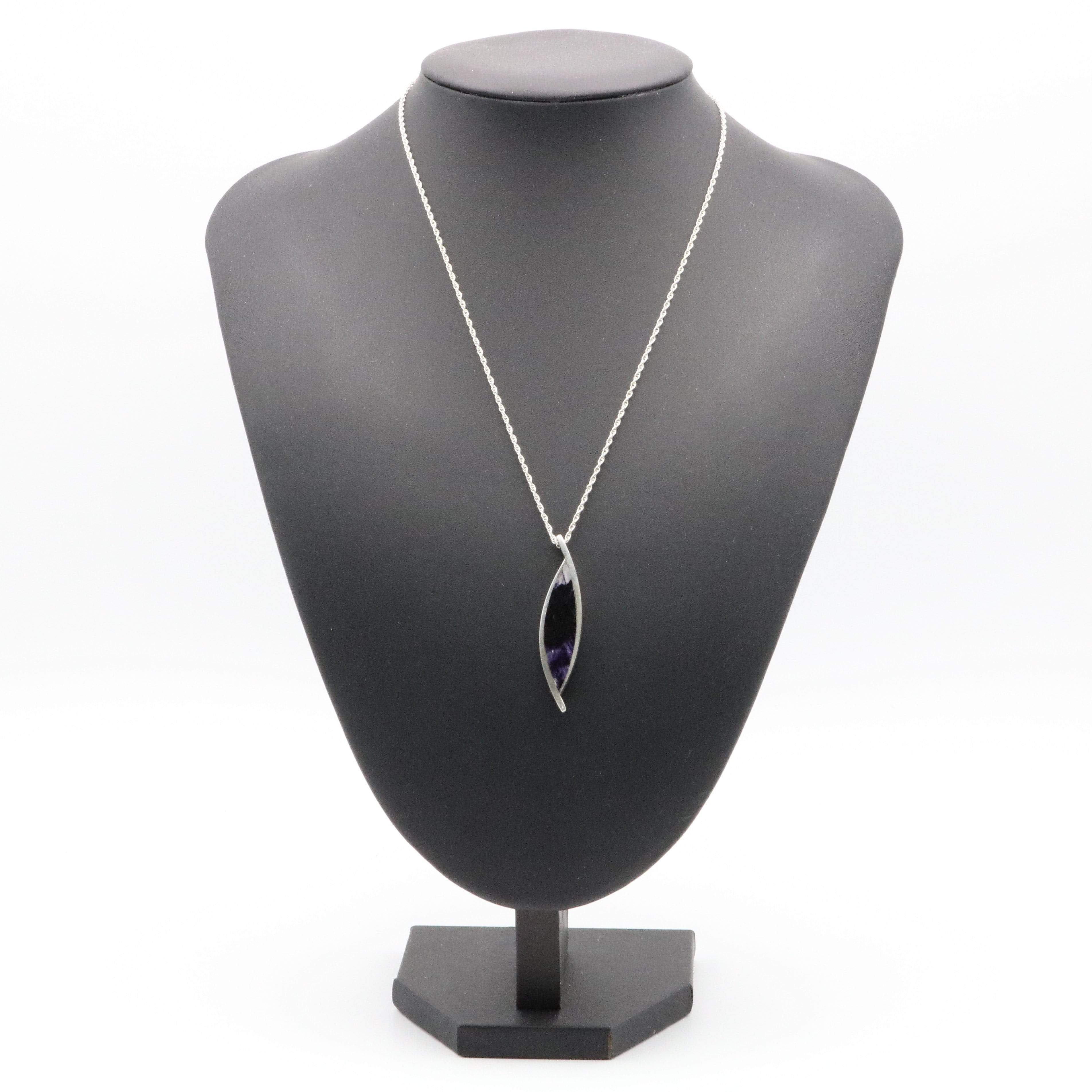 Hepburn and Hughes Blue John Pendant | Pointed Oval | Sterling Silver