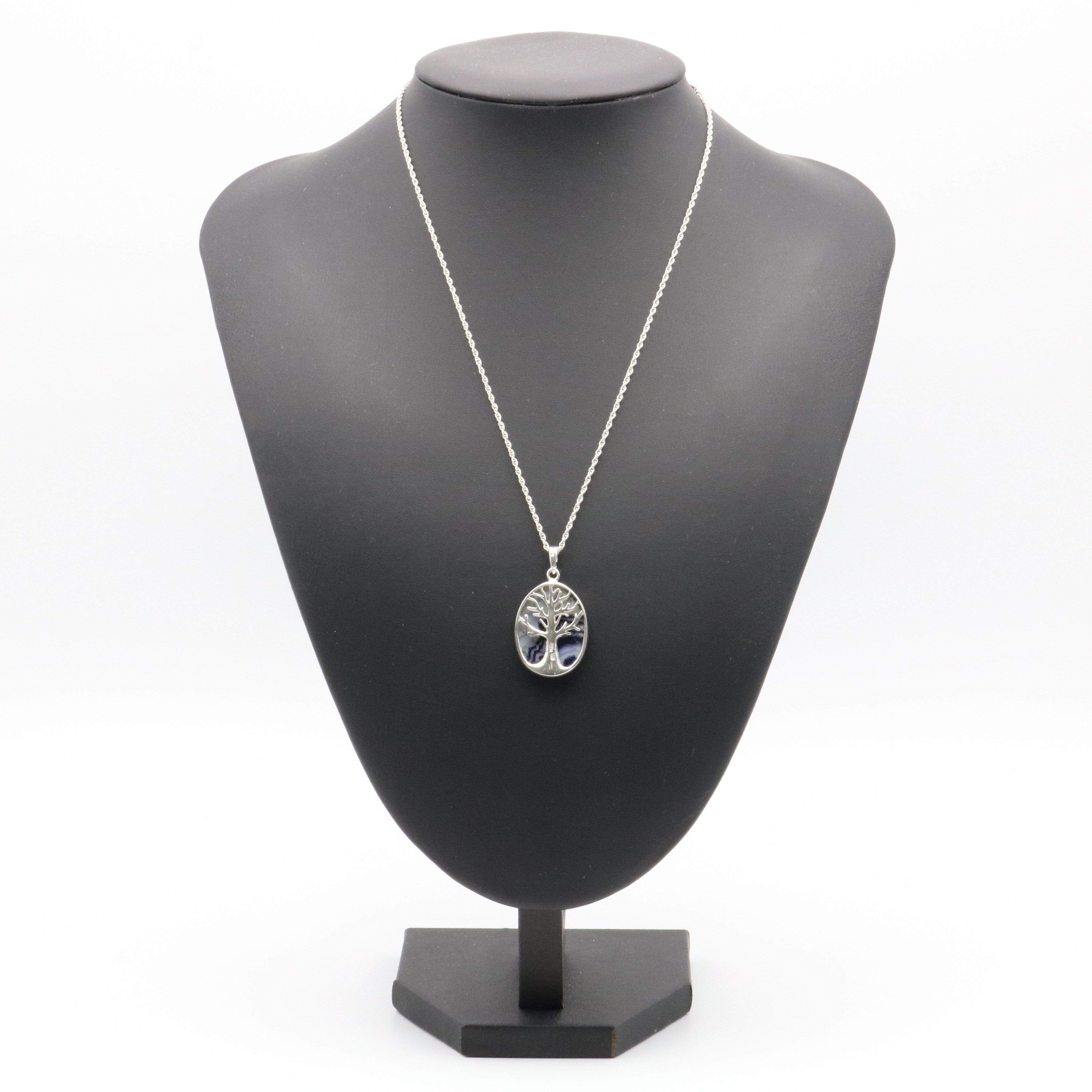 Hepburn and Hughes Blue John Pendant | Tree of Life | Oval | Sterling Silver
