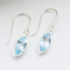 Hepburn and Hughes Blue Topaz | Marquise Faceted | Drop Earrings | Sterling Silver