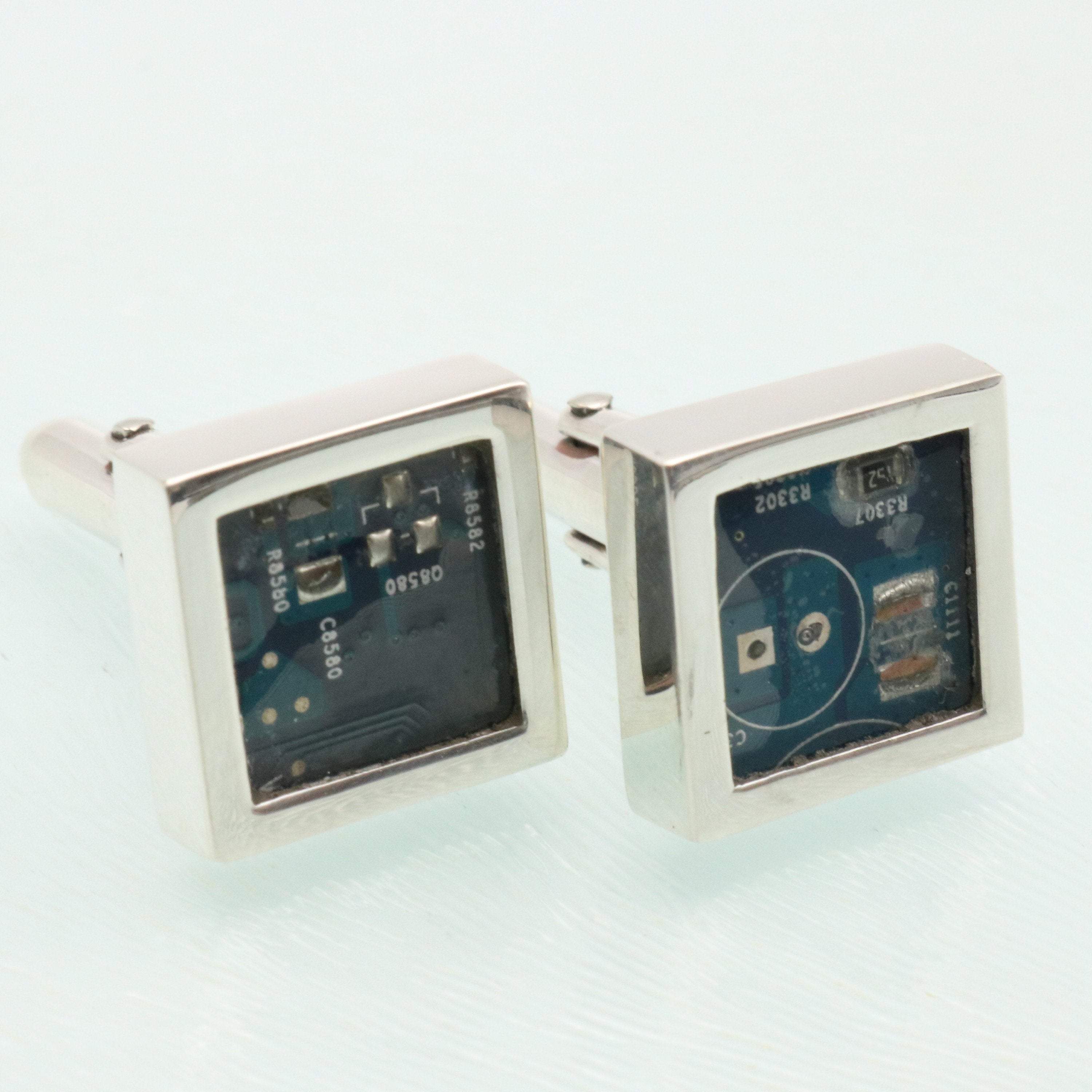 Hepburn and Hughes Computer Circuit Board Cufflinks in Sterling Silver