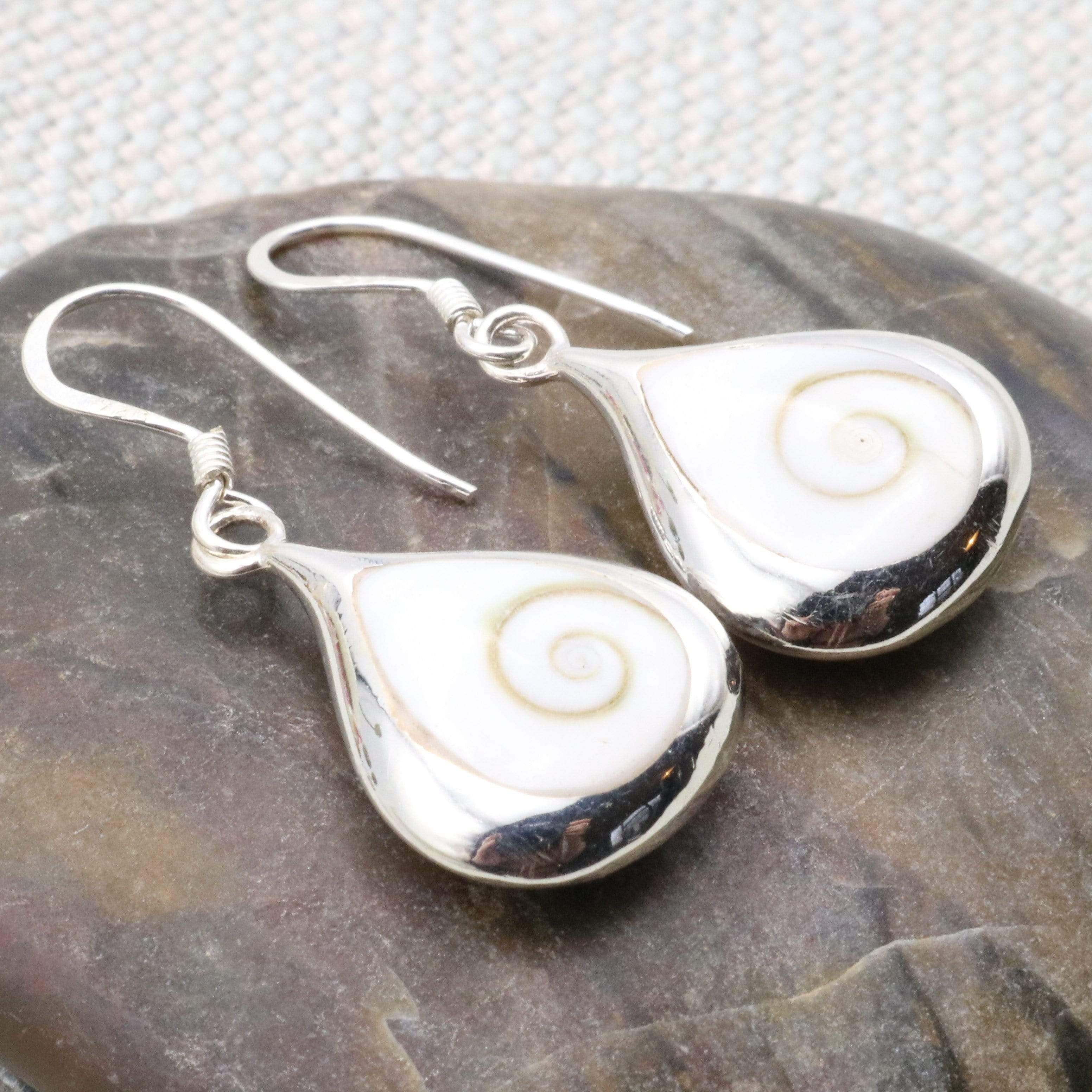 Hepburn and Hughes Copy of Shiva Eye Earrings | Reversible with Mother of Pearl | Sterling Silver