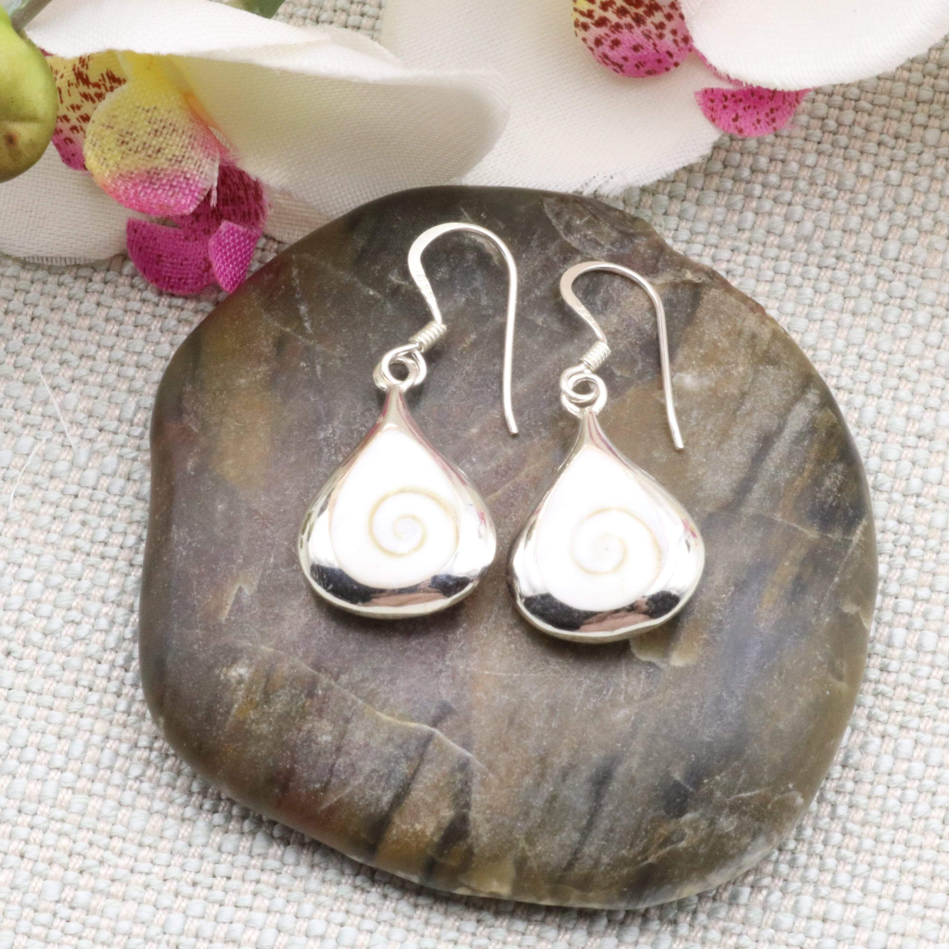 Hepburn and Hughes Copy of Shiva Eye Earrings | Reversible with Mother of Pearl | Sterling Silver