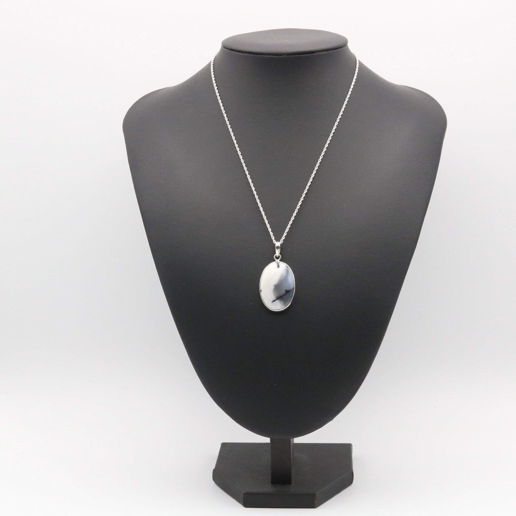 Hepburn and Hughes Dendritic Opal Pendant | Oval | in Sterling Silver